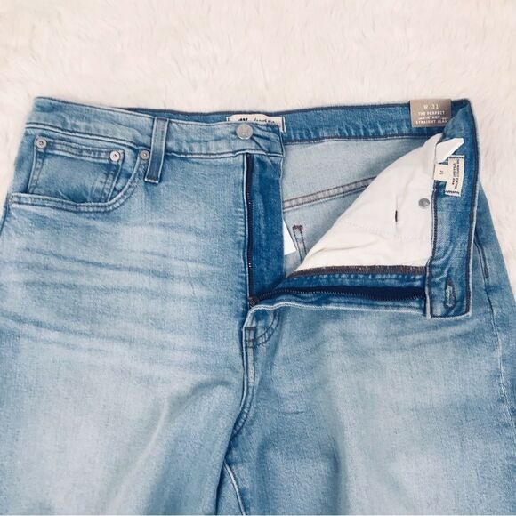 MADEWELL The Perfect Vintage Straight Jean Shorts‎ Midi Bermuda Size 31 New - Picture 3 of 14